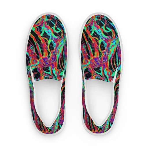 Fluorescent Rapture on a Women's Slip-On Canvas Shoes