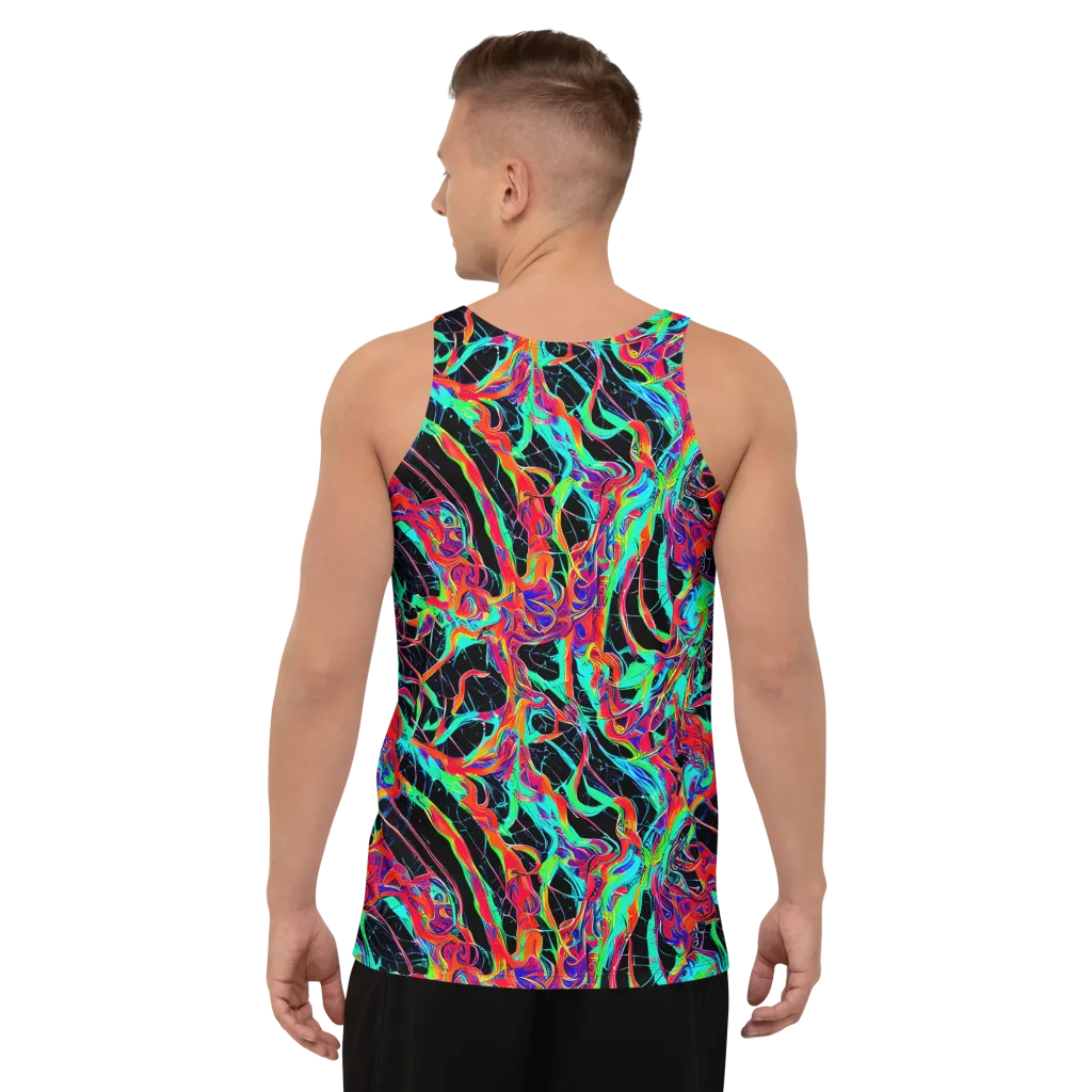 Fluorescent Rapture on Men's Tank Top — Back