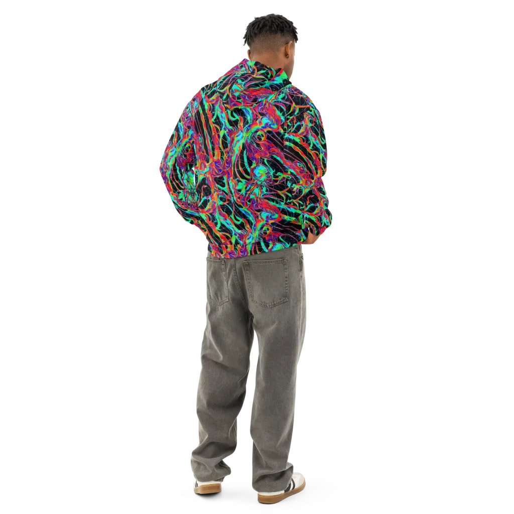 Fluorescent Rapture on Cotton Hoodie — Back