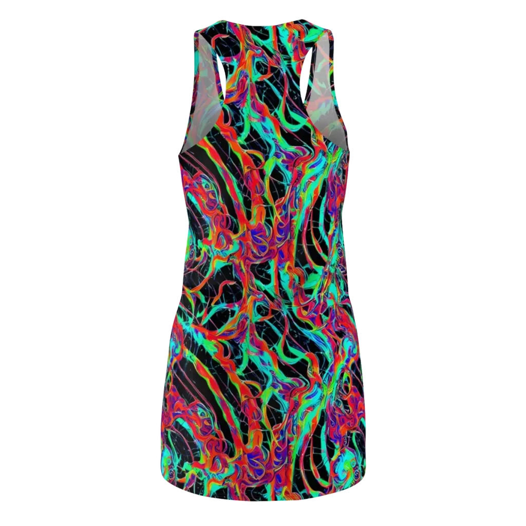 Fluorescent Rapture on Racerback Dress — Back