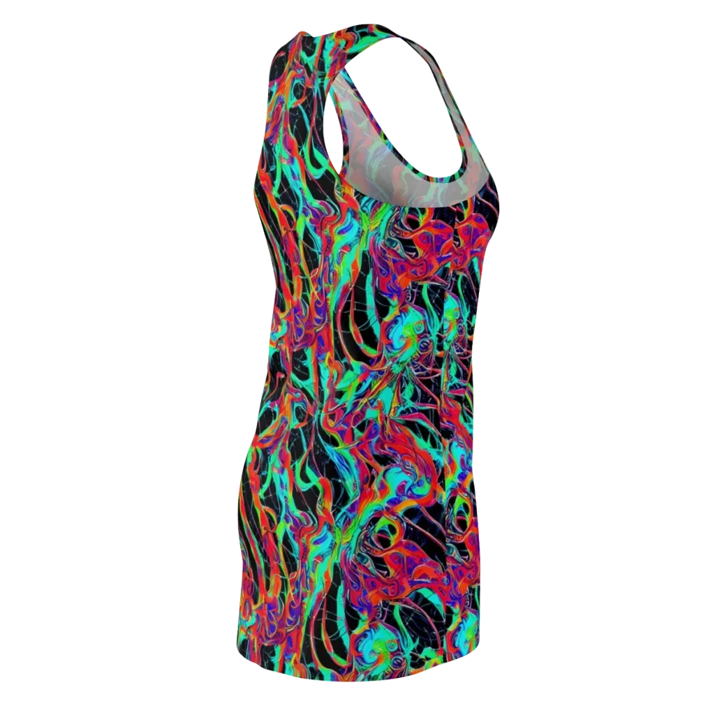 Fluorescent Rapture on Racerback Dress — Back Side