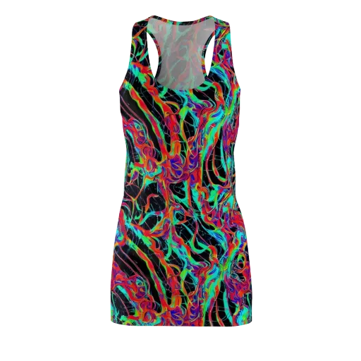 Fluorescent Rapture on a Racerback Dress