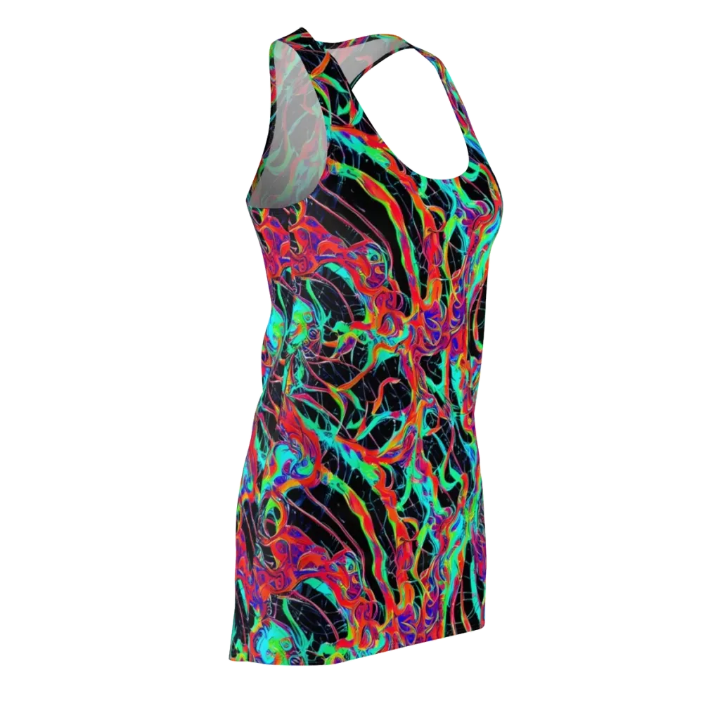 Fluorescent Rapture on Racerback Dress — Front Side