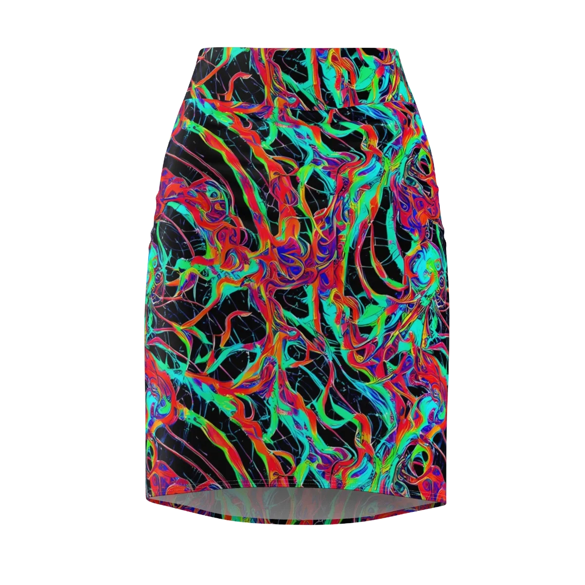 Fluorescent Rapture on Pencil Skirt — Front