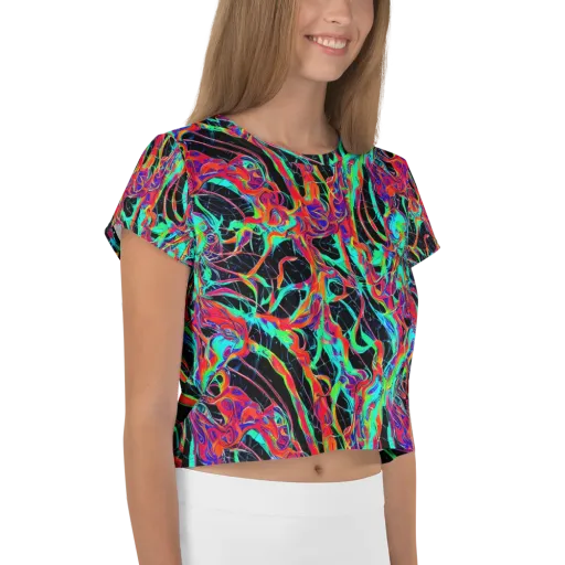 Fluorescent Rapture on a Crop Tee