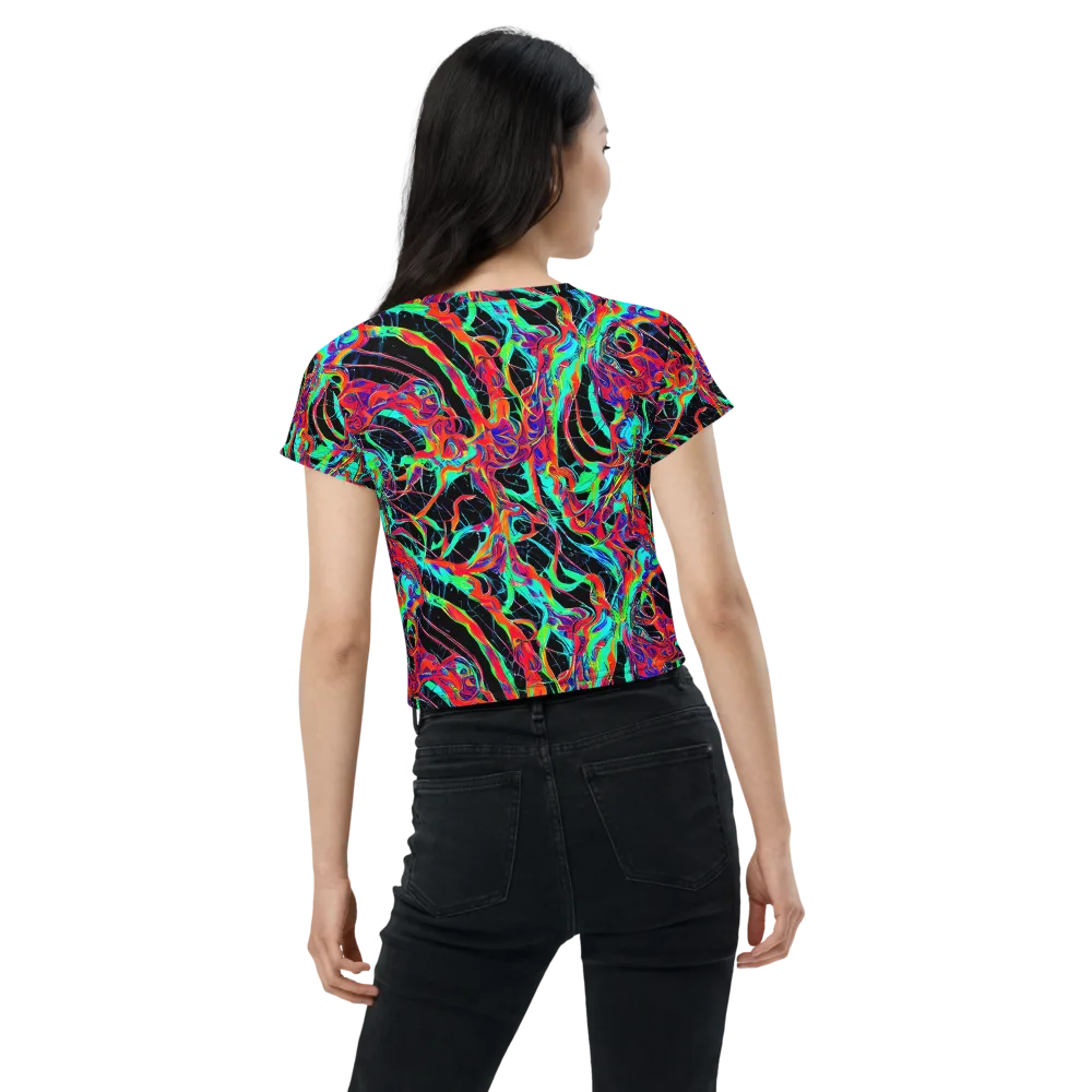 Fluorescent Rapture on Crop Tee — Back