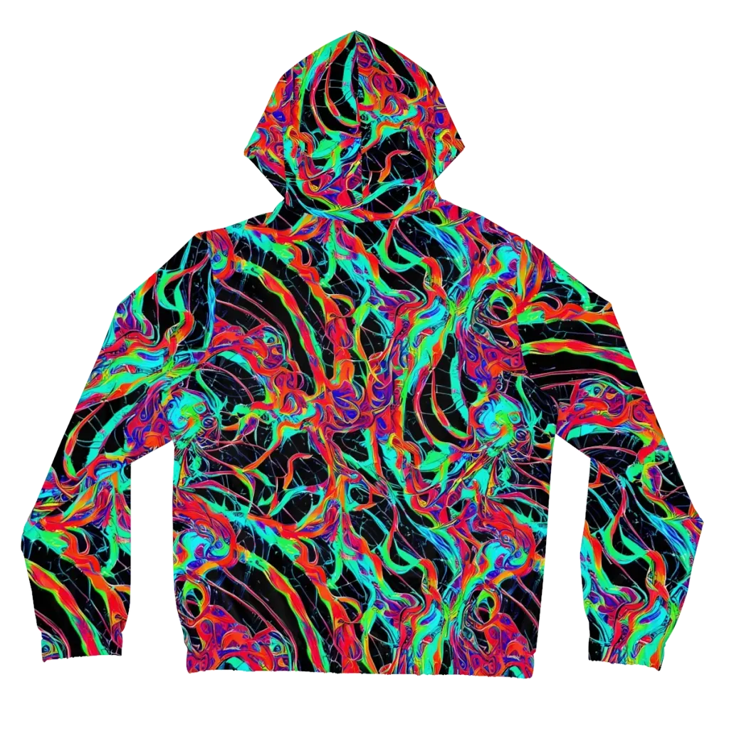 Fluorescent Rapture on Women's Full-Zip Hoodie — Back