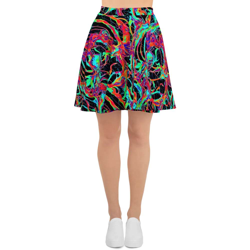 Fluorescent Rapture on Skater Skirt — Front