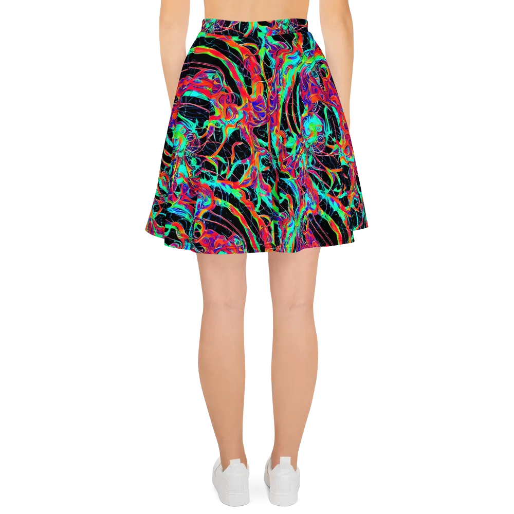 Fluorescent Rapture on Skater Skirt — Back