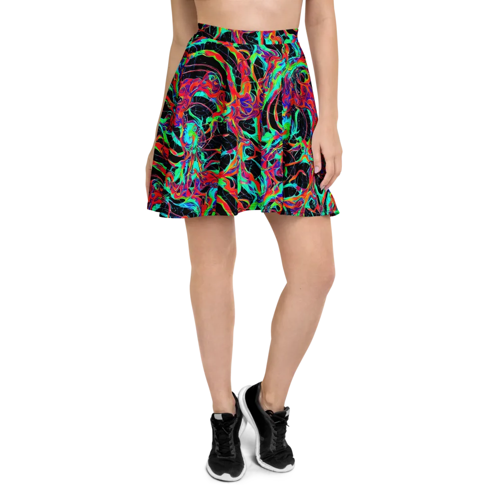 Fluorescent Rapture on Skater Skirt — Front