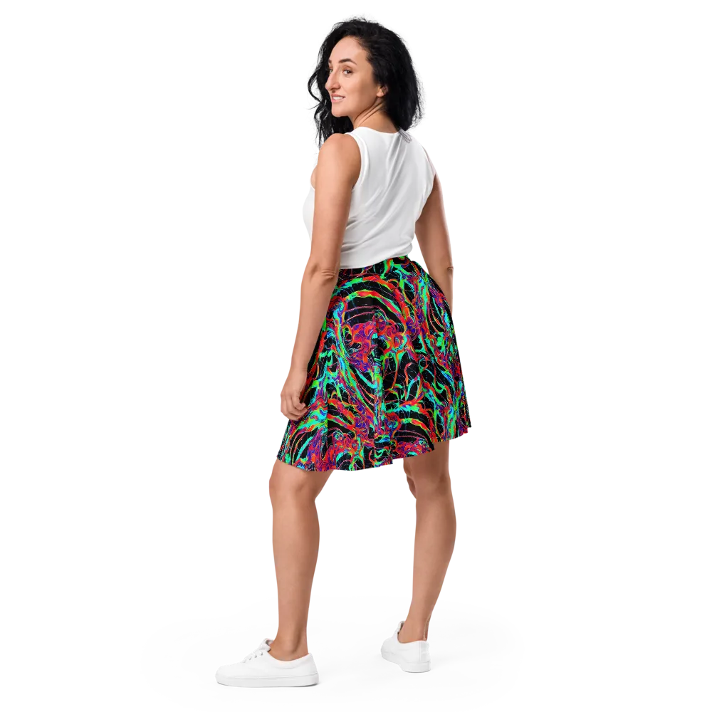 Fluorescent Rapture on Skater Skirt — Back