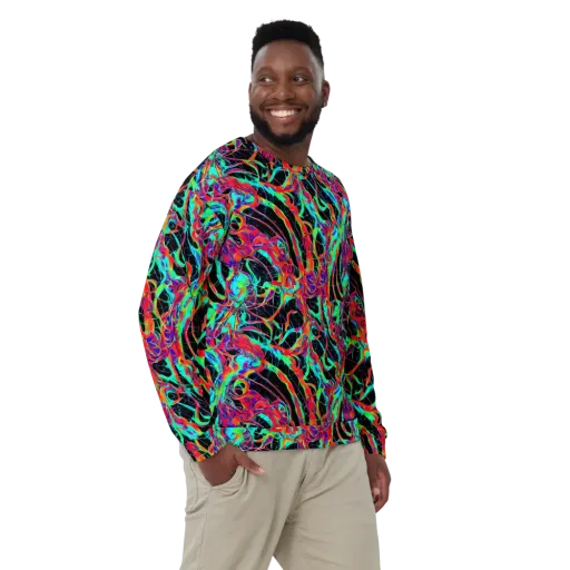 Fluorescent Rapture on a Sweatshirt