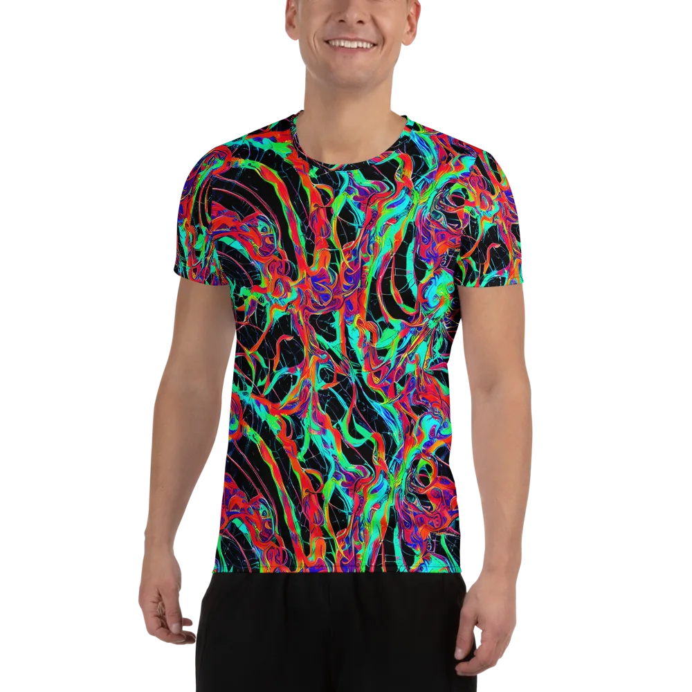 Fluorescent Rapture on Men's Athletic T-Shirt — Front