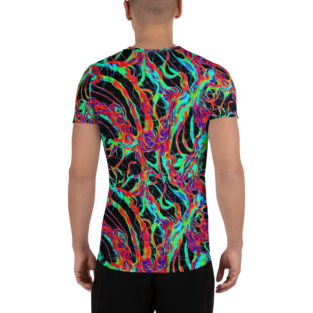 Fluorescent Rapture on Men's Athletic T-Shirt — Back