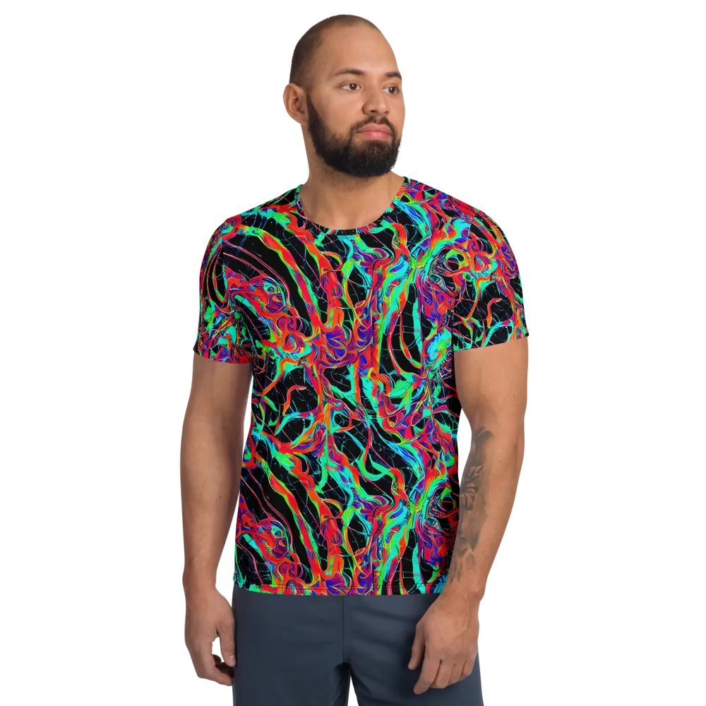 Fluorescent Rapture on Men's Athletic T-Shirt — Front