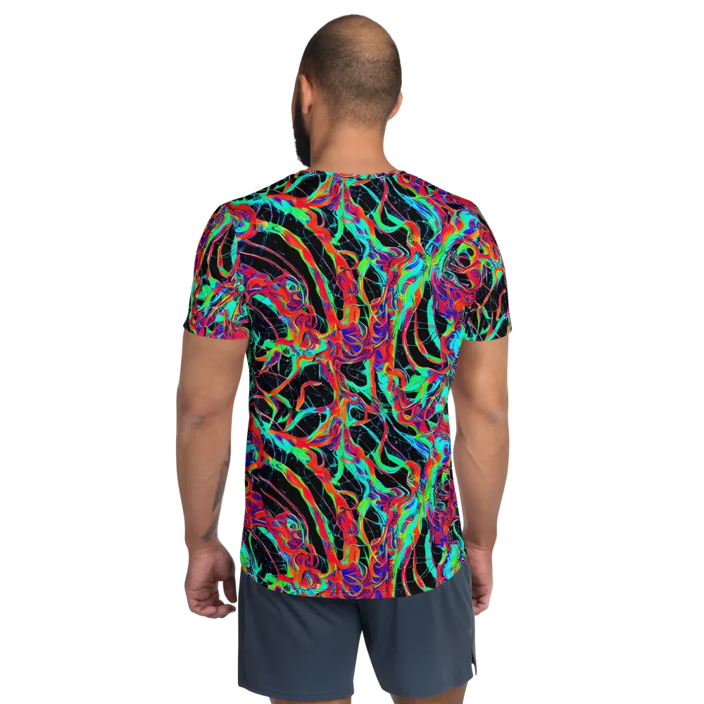 Fluorescent Rapture on Men's Athletic T-Shirt — Back
