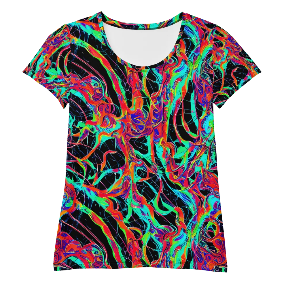 Fluorescent Rapture on Women's Athletic T-Shirt — Front