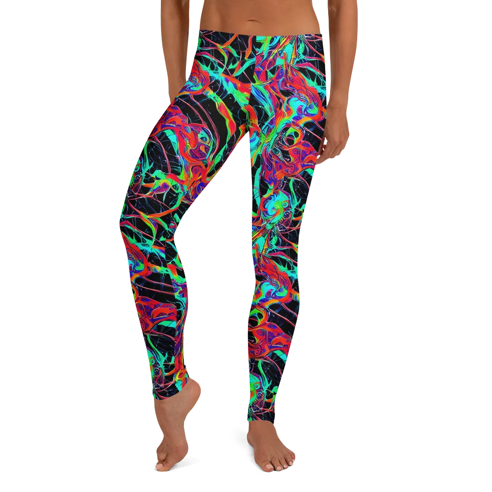 Fluorescent Rapture on Leggings — Front