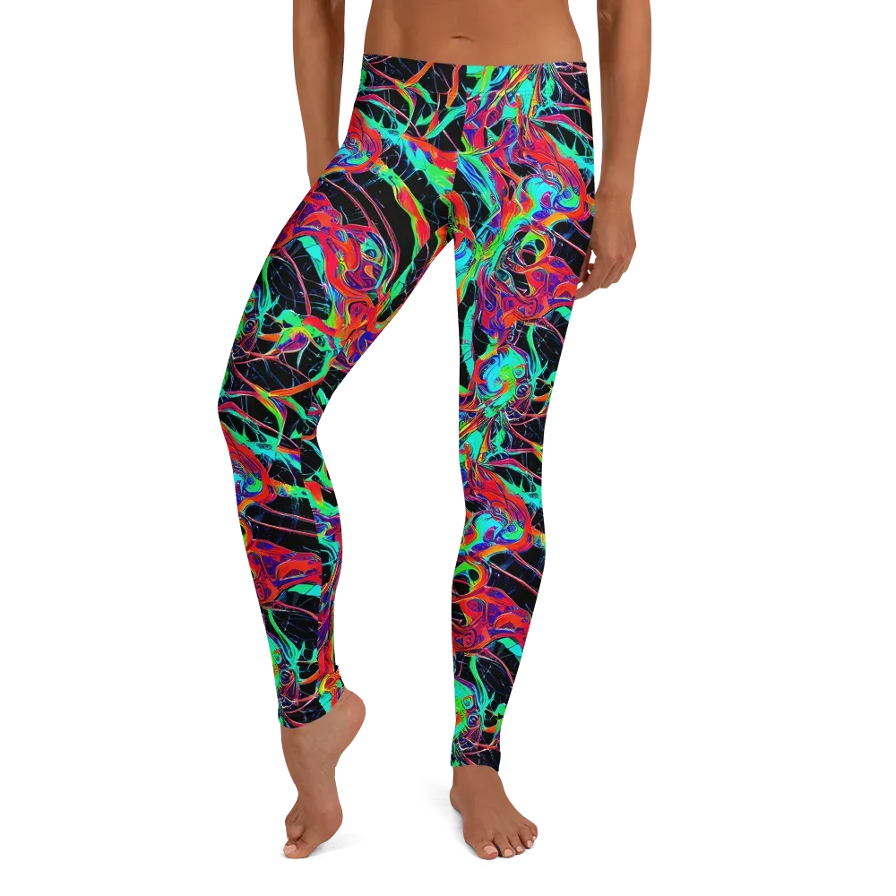 Fluorescent Rapture on Leggings — Front