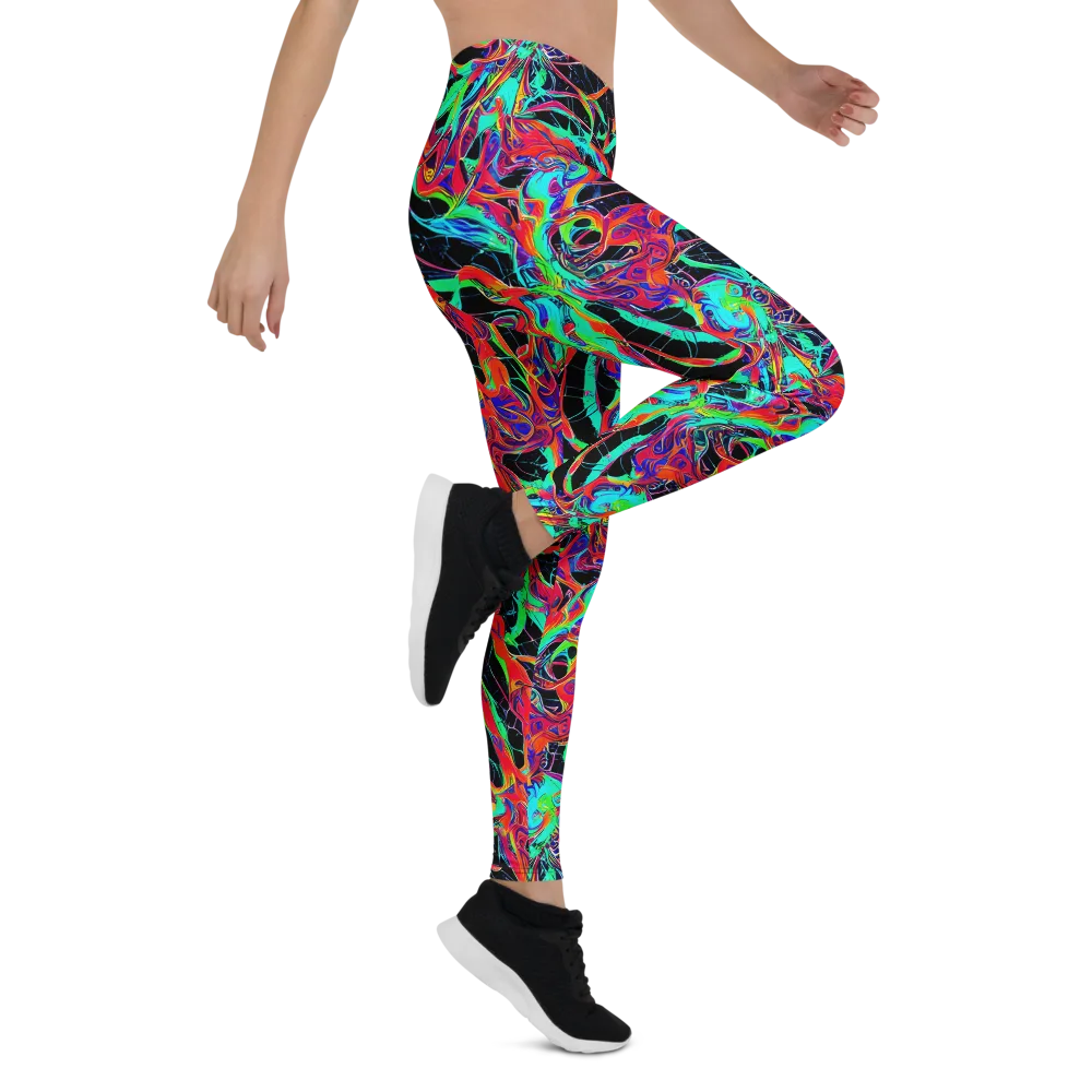 Fluorescent Rapture on Leggings — Right