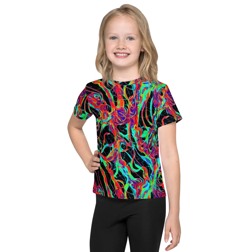Fluorescent Rapture on Kids Crew Neck T-Shirt — Front