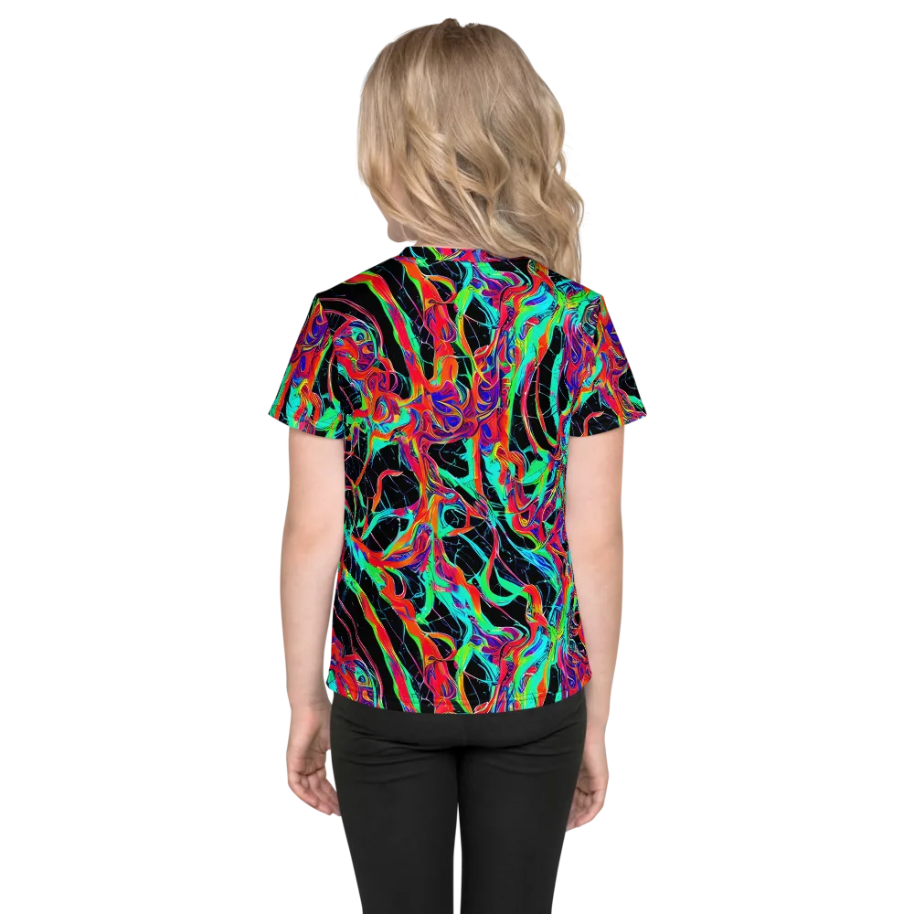 Fluorescent Rapture on Kids Crew Neck T-Shirt — Back