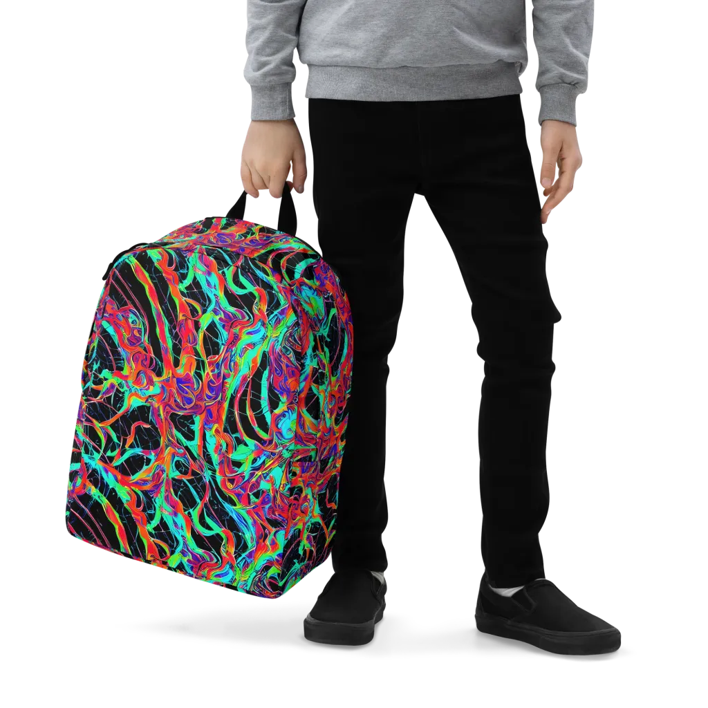 Fluorescent Rapture on Minimalist Backpack — Zoomed-in