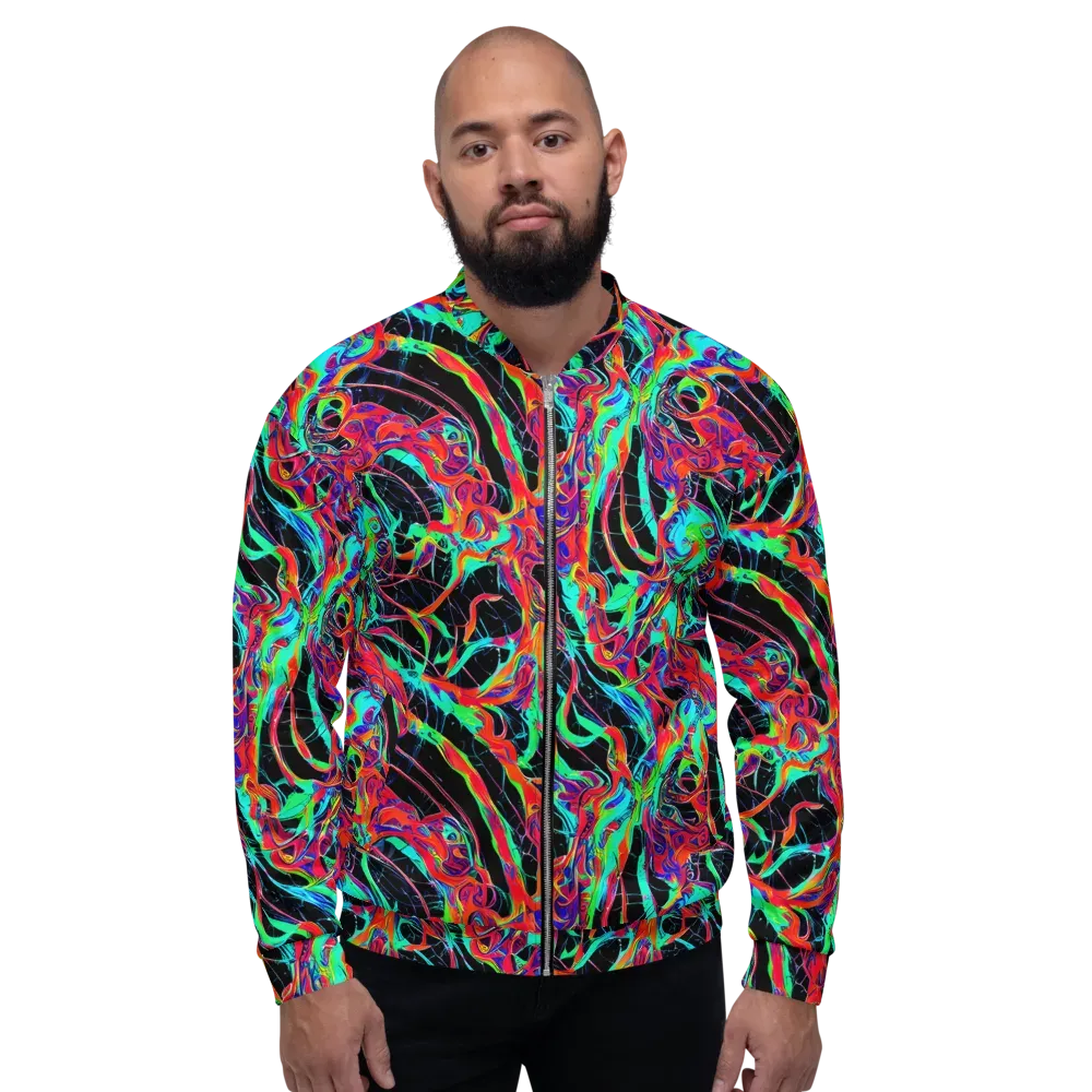 Fluorescent Rapture on Bomber Jacket — Front