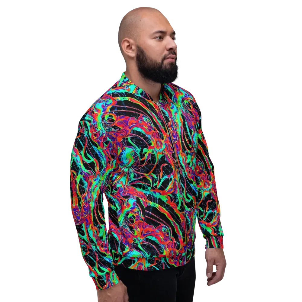 Fluorescent Rapture on Bomber Jacket — Right