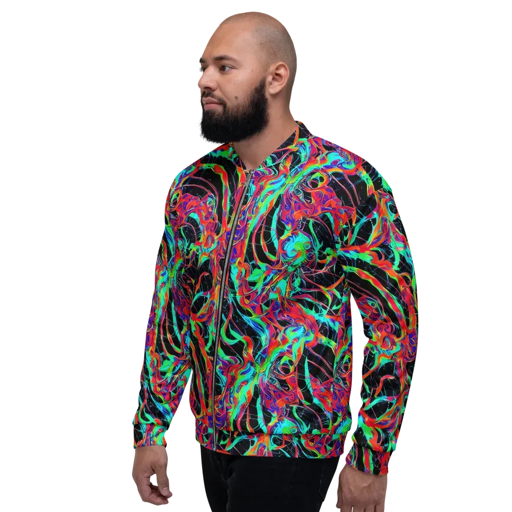 Fluorescent Rapture on Bomber Jacket — Left