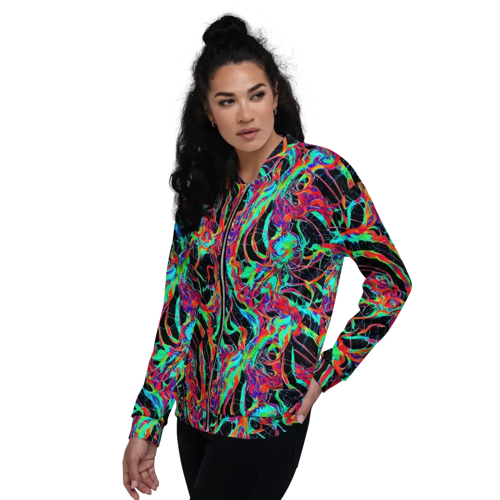 Fluorescent Rapture on Bomber Jacket — Left