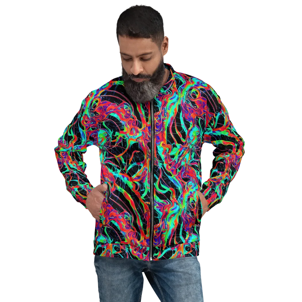 Fluorescent Rapture on Bomber Jacket — Front