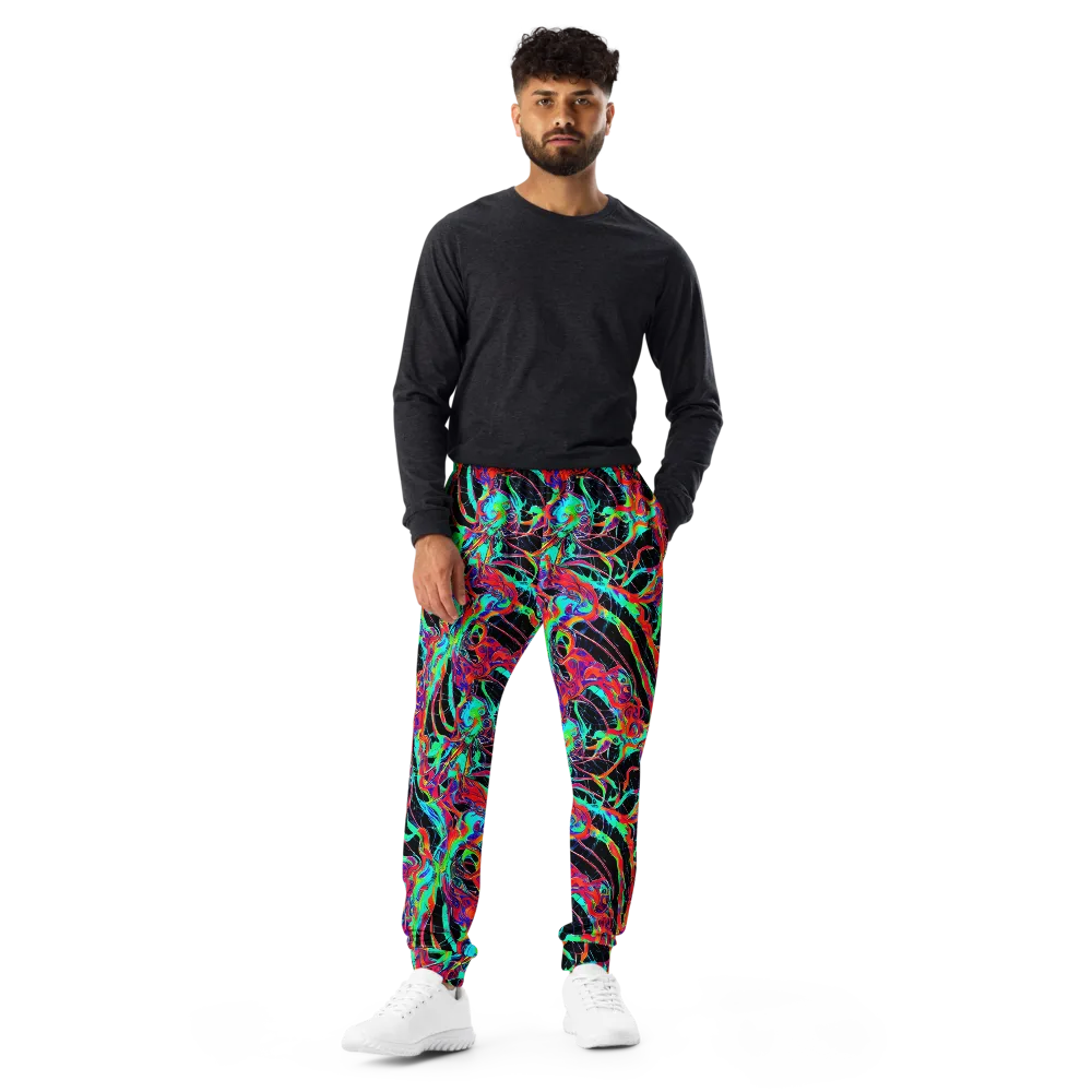 Fluorescent Rapture on Men's Joggers — Front