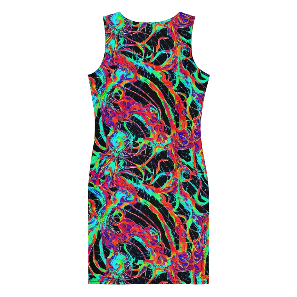 Fluorescent Rapture on Bodycon Dress — Back