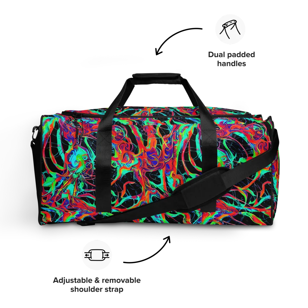 Fluorescent Rapture on Duffle Bag — Front