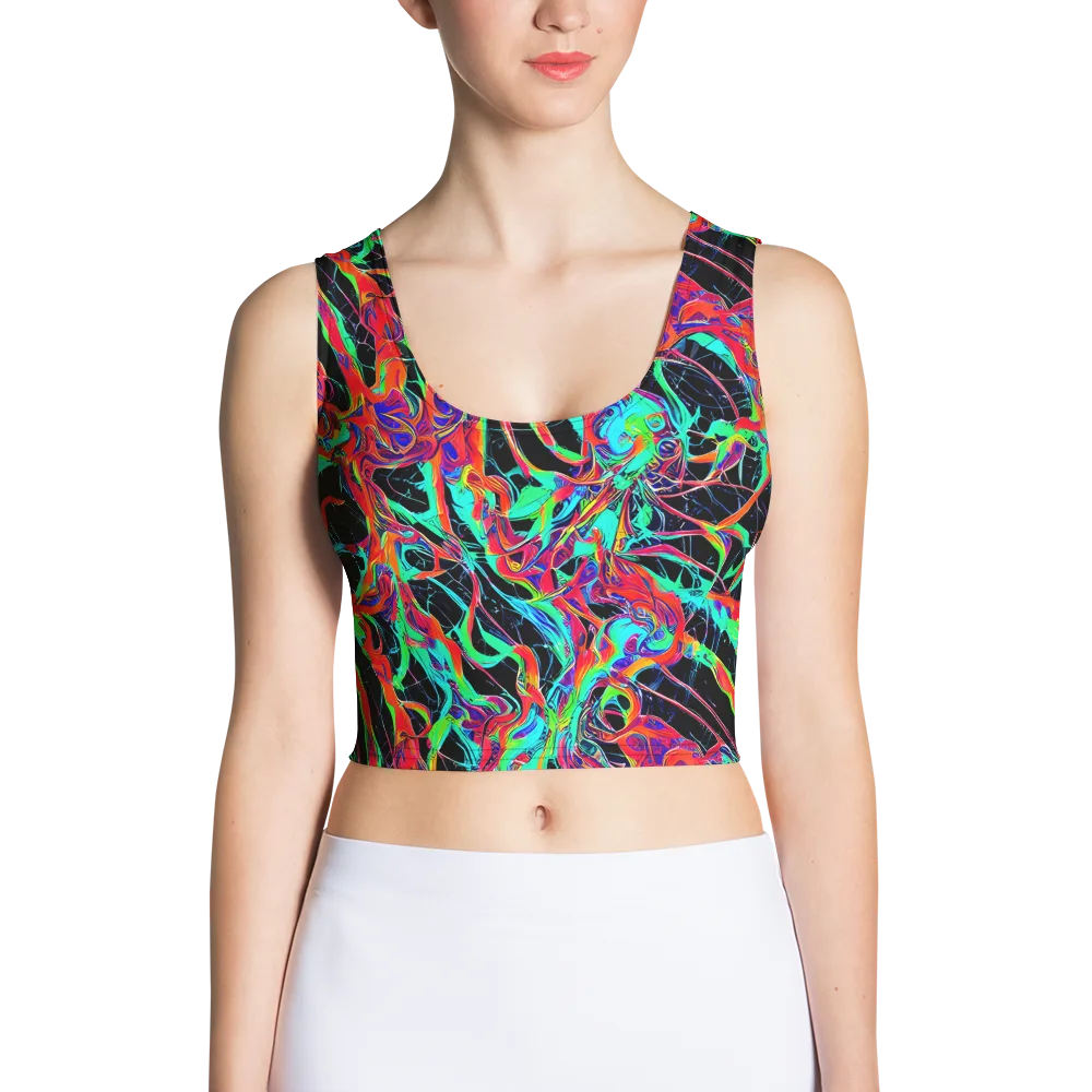 Fluorescent Rapture on Crop Top — Front