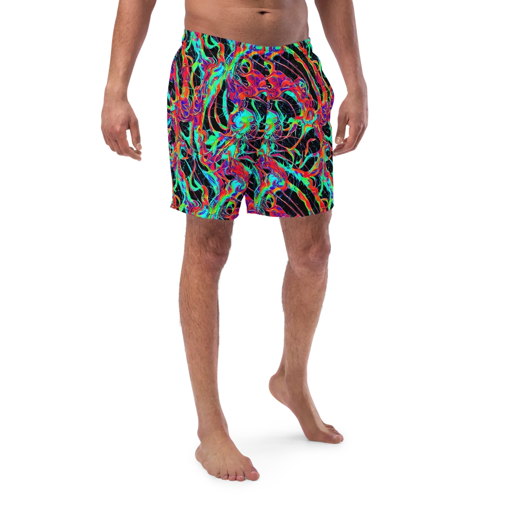 Fluorescent Rapture on Swim Trunks — Front