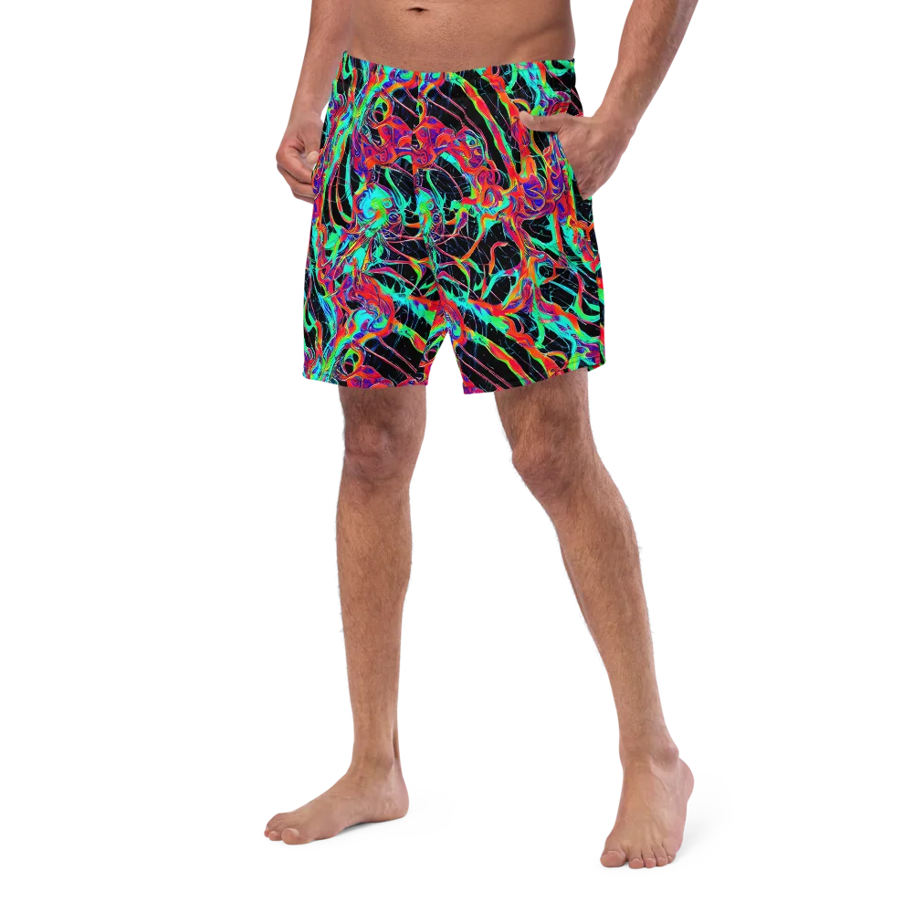 Fluorescent Rapture on Swim Trunks — Left Front