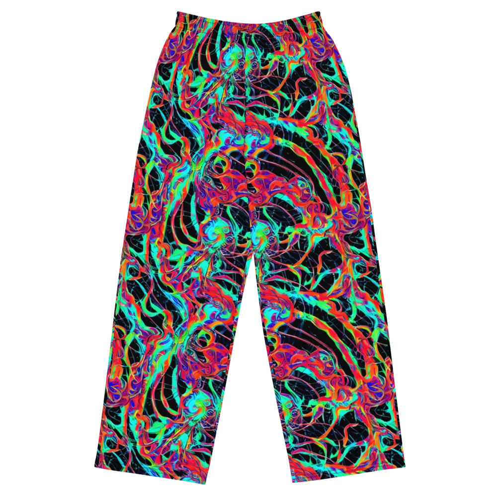 Fluorescent Rapture on Wide-Leg Pants — Front