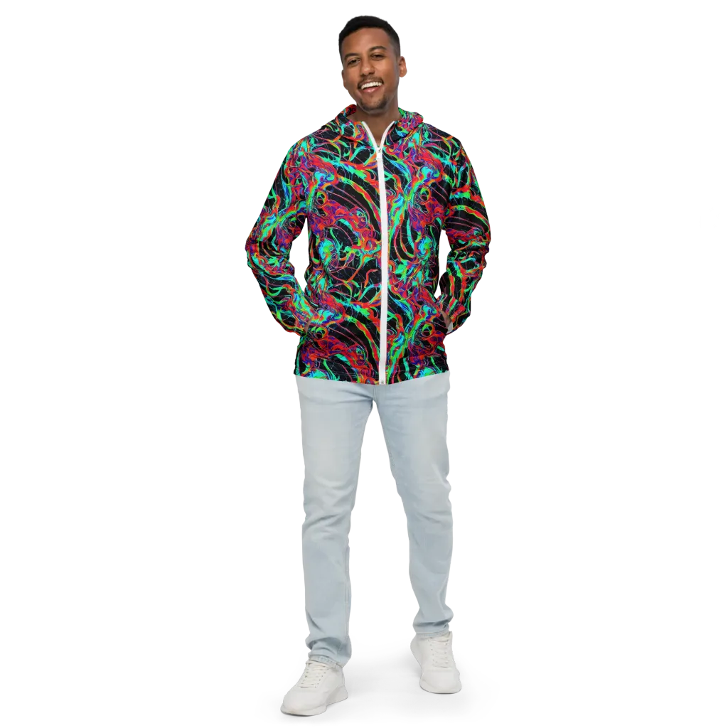 Fluorescent Rapture on Men's Windbreaker — Front