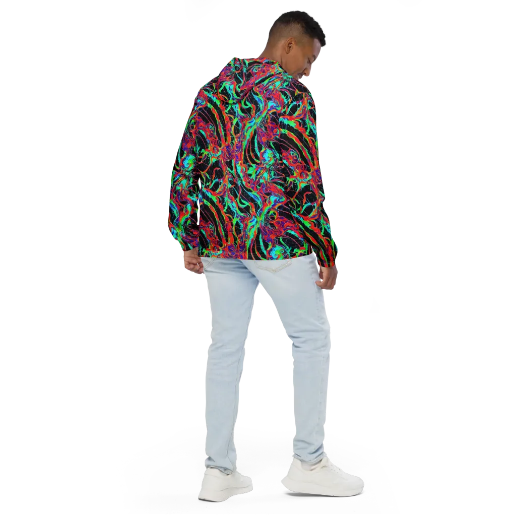 Fluorescent Rapture on Men's Windbreaker — Back