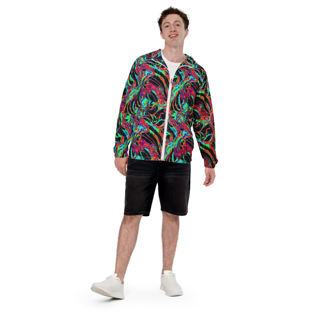 Fluorescent Rapture on Men's Windbreaker — Front