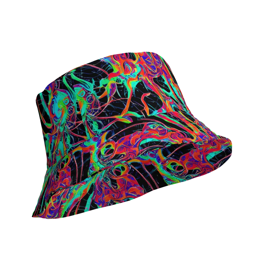 Fluorescent Rapture on Reversible Bucket Hat — Product details Outside