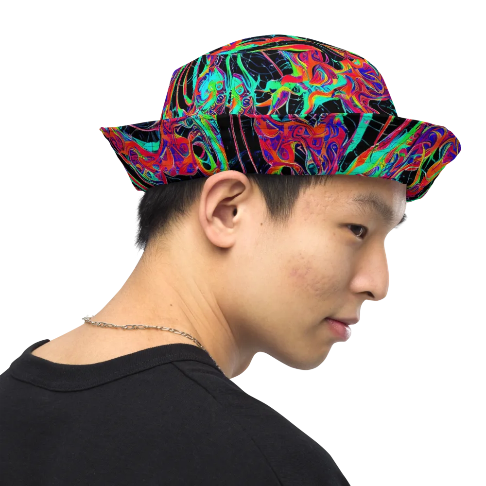 Fluorescent Rapture on Reversible Bucket Hat — Right Outside