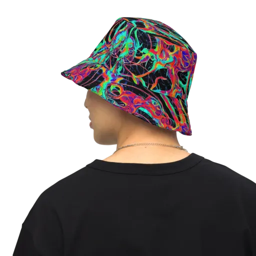 Fluorescent Rapture on a Reversible Bucket Hat