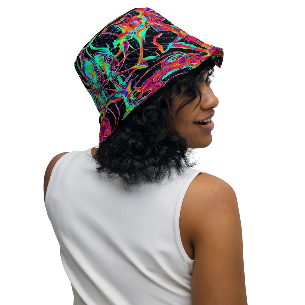 Fluorescent Rapture on Reversible Bucket Hat — Right Outside