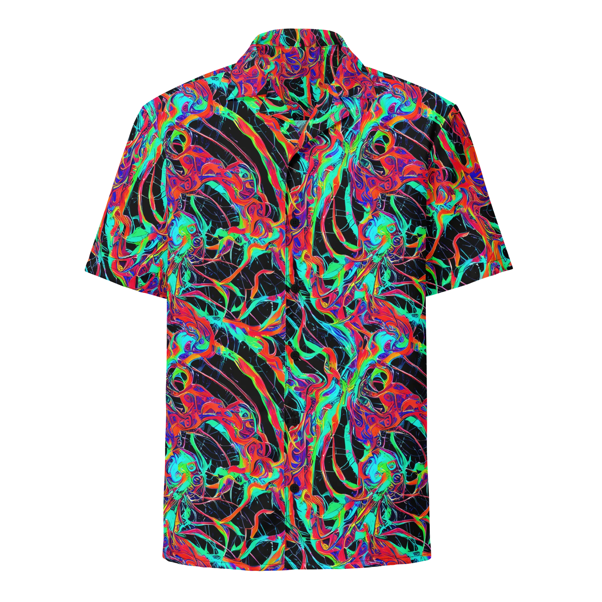 Fluorescent Rapture on Button Shirt — Front