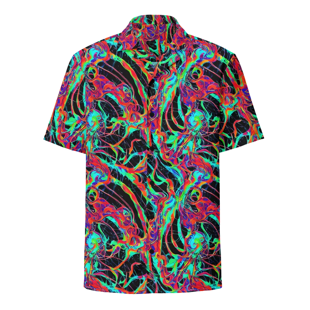 Fluorescent Rapture on Button Shirt — Front