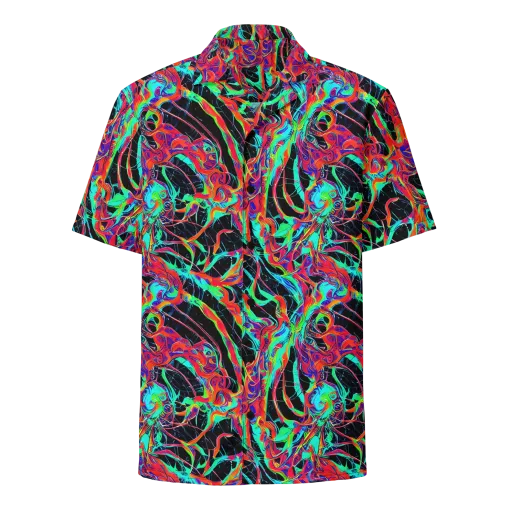 Fluorescent Rapture on a Button Shirt
