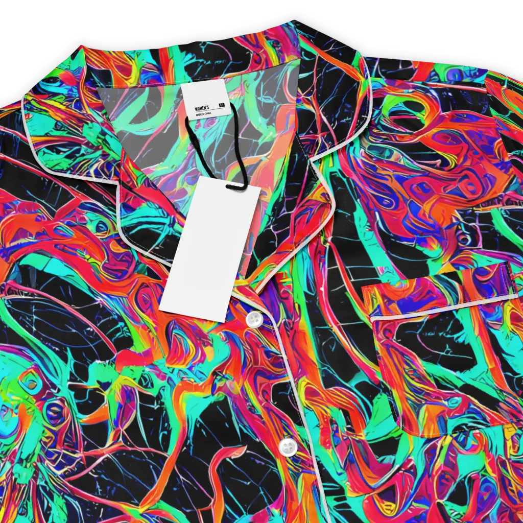 Fluorescent Rapture on Women's Short Sleeve Pajama Top — Product details